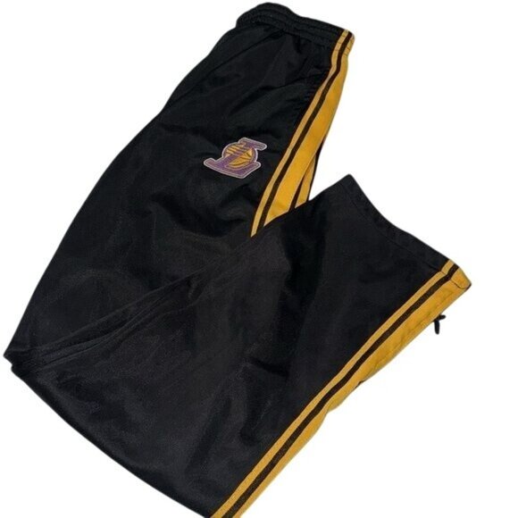 Lakers NBA Zipway Tearaway Boys Pants Black & Gold Sz M - Picture 1 of 6